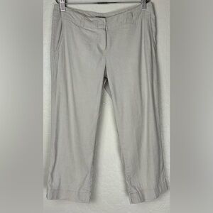 J‎ Jill Linen Stretch Capri Straight Leg Beige Sz 4 0655